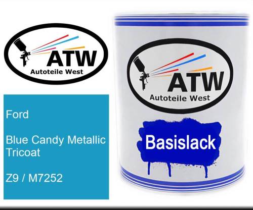 Ford, Blue Candy Metallic Tricoat, Z9 / M7252: 1L Lackdose, von ATW Autoteile West.